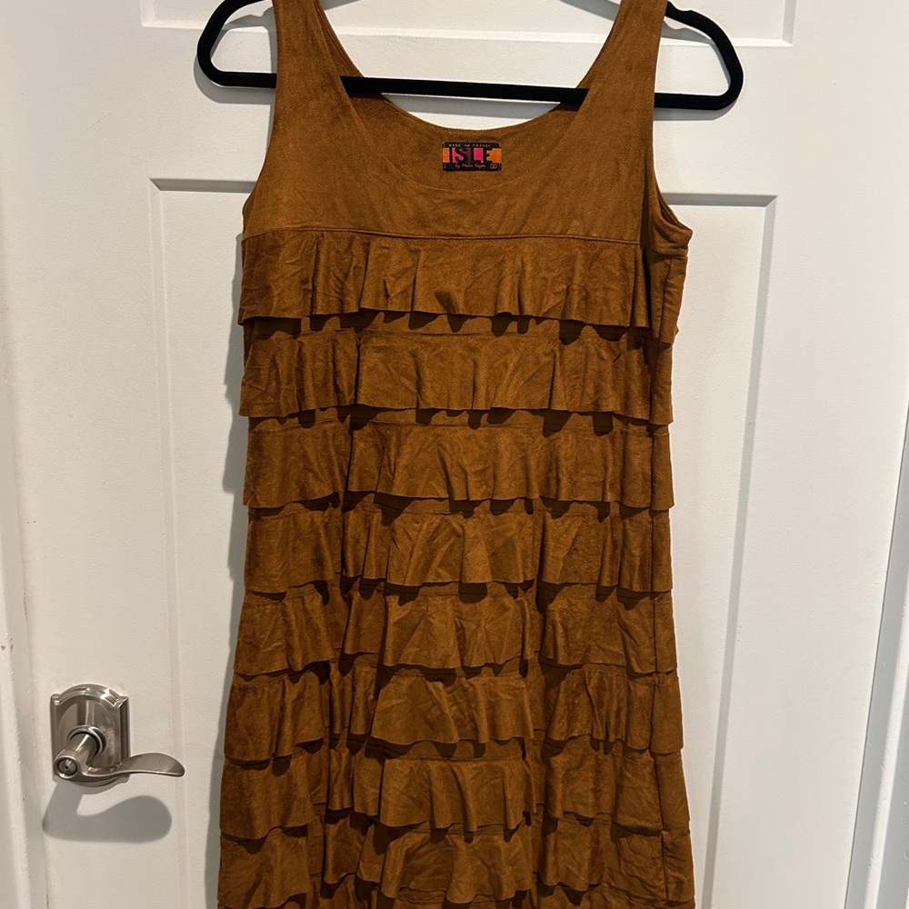 Brown Ruffle Dress